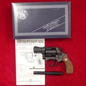 エングレーブ加工 タナカ S&W M36 Early 2インチ HW 木製グリップ ガスリボルバー