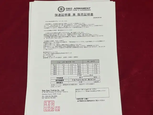 G&G×41PX 『LOVE MACHINE556』弾速証明書