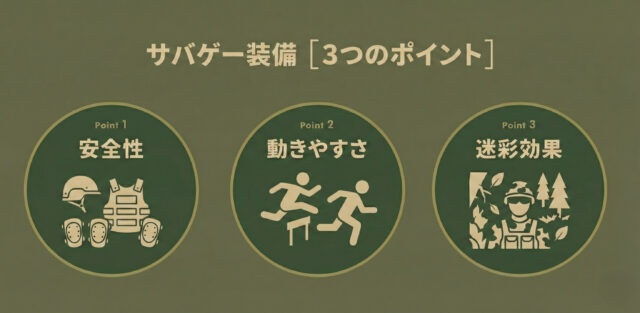 サバゲー服装で最優先すべき3要素「安全性・動きやすさ・迷彩効果」